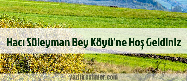 Hacı Süleyman Bey Köyü'ne Hoş Geldiniz